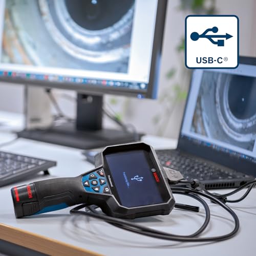 Caméra d'inspection Bosch GIC 12V-5-27 (Câble 150 cm, Orientation AutoUp, Écran Haute Résolution 5’’, Boîtier en Carton)