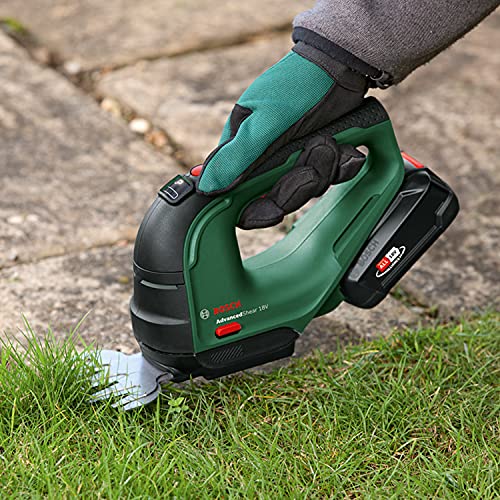 Bosch Cisaille à gazon sans fil AdvancedShear 18V-10 - 85 m² par charge, lame herbe et haies, 18V sans batterie
