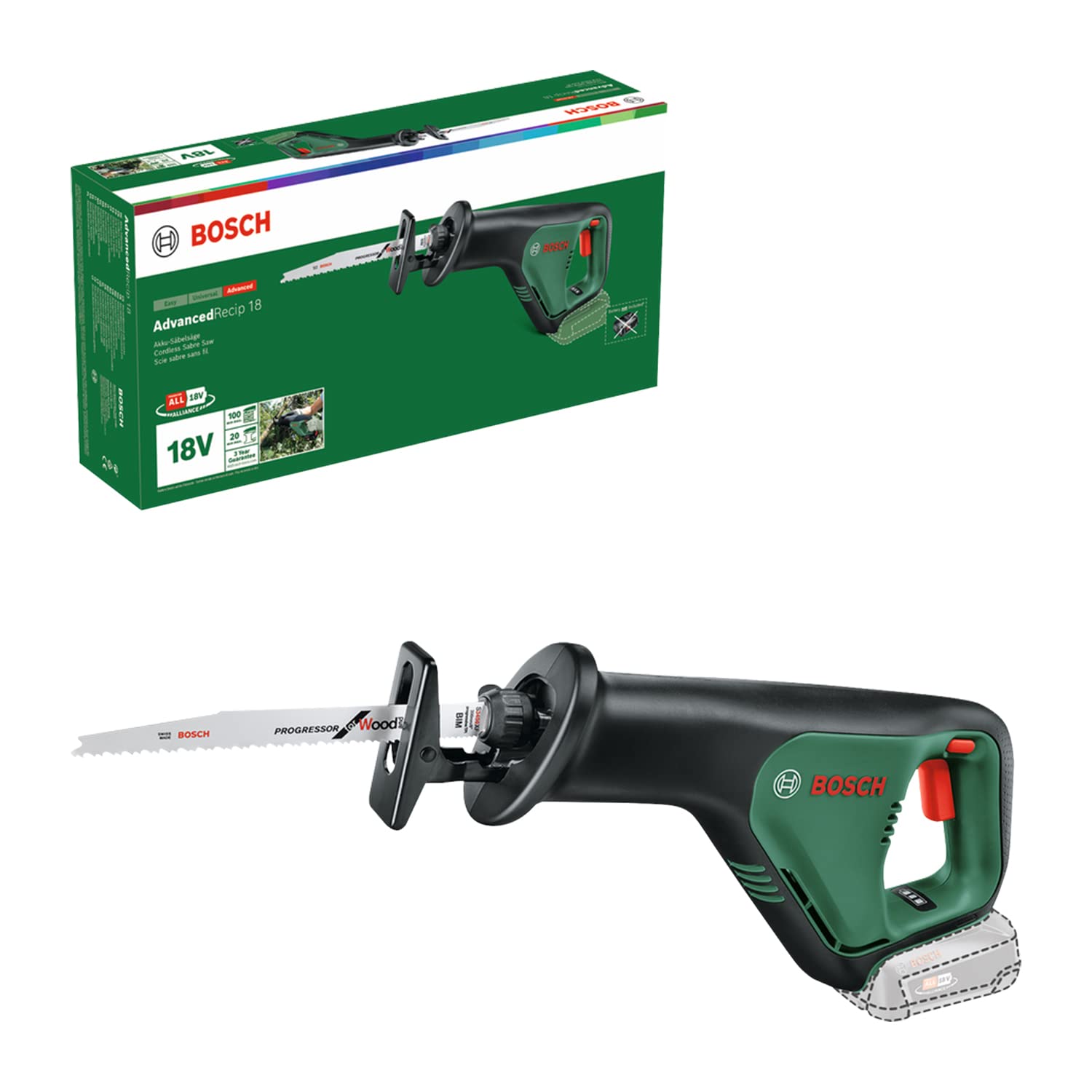 Bosch scie sabre AdvancedRecip 18 pour professionnels dans le bâtiment avec système 18 V